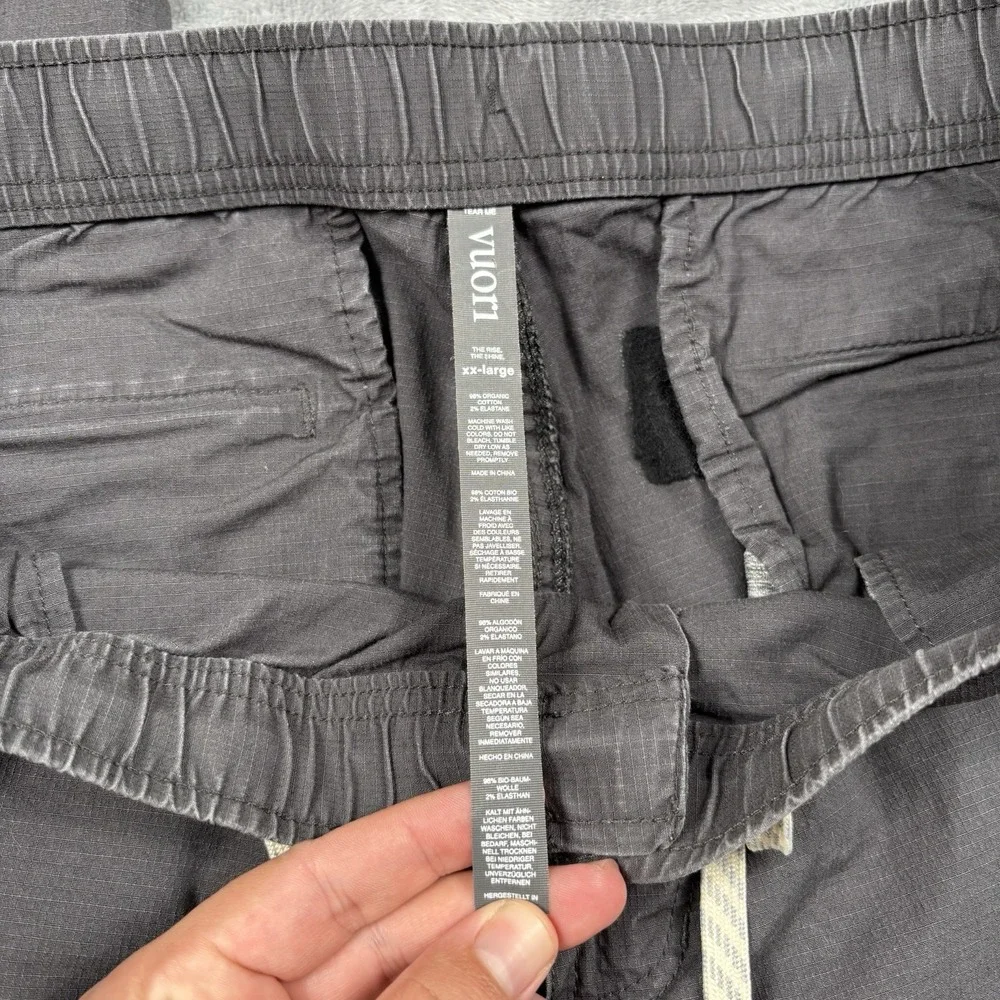 Vuori Pants Men XXL Gray Slim Ripstop Elastic Waist Drawstring Climber V412 - Picture 2 of 8
